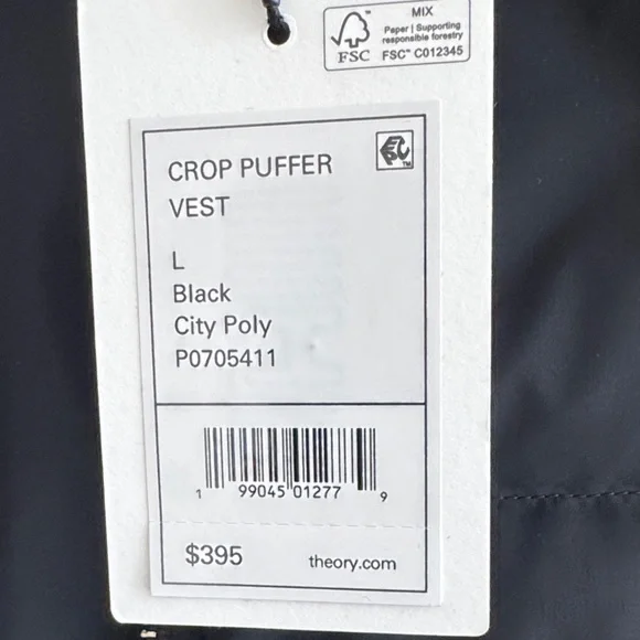 Theory  
Women’s Matte Black Puffer Vest size large - Picture 3 of 9